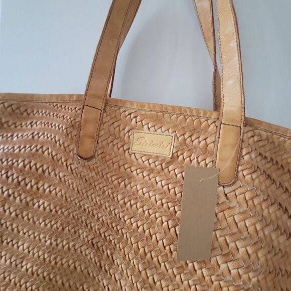 Sirimiri Handcrafter Braided Leather Tote bag Mustard BOHO Soft NWT - Picture 2 of 12